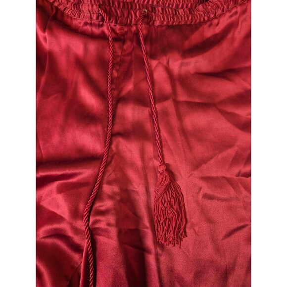 Seta Studio Vintage Silk Pants Straight Leg Silk Pants Wine Red Sz M/L - Picture 2 of 3